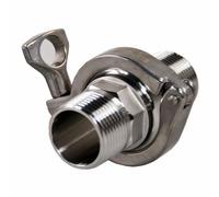 Adaptador de virola de rosca de cubierta de triple abrazadera de acero inoxidable 304 con conector de tubería de junta de silicona, 1 Uds.(FIP DN50 clamp77.5)