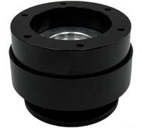 Adaptador de volante de liberación rápida de aleación de aluminio para simulador de carreras compatible con base TURN Direct Drive negro y rojo (negro)