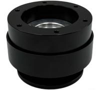 Adaptador de volante de liberación rápida, para simulador de carreras compatible con bases moza R9/R16/R21 de transmisión directa de aleación de aluminio 8,2 x 7 cm, negro/rojo (negro)