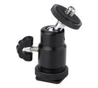 Adaptador de zapata para accesorios de cámara, universal, con rosca de 1/4", mini rótula giratoria, resistente, de aleación de aluminio, ligero,