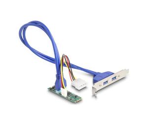 Adaptador DeLock 61065 M.2 Key B+M a 2x USB 3.0 y alimentación Molex