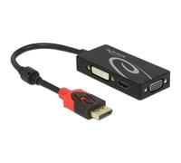 Adaptador Delock 62902 DisplayPort a VGA HDMI DVI 4K 0,2 m negro
