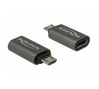 Adaptador DeLOCK 65927 USB 2.0 Micro-B a USB-C Antracita