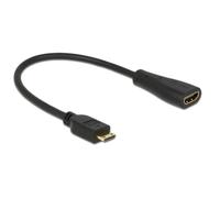 Adaptador DeLOCK mini-HDMI a HDMI 0,23 m Negro