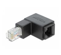Adaptador DeLOCK RJ45 macho a hembra Cat.6 UTP 90° negro