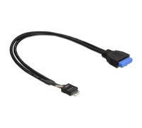 Adaptador DeLOCK USB 3.0 19 pin a USB 2.0 8 pin 60 cm Negro