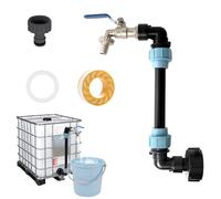 Adaptador Depósito IBC,Grifo Depósito latón IBC, grifo deposito 1000 litros,3/4" Adaptador tanque IBC,Grifo Jardin IBC Adaptador Depósito 1000 L,para Exterior Jardin Deposito Agua Lluvia Adaptador