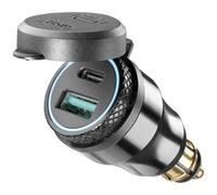 Adaptador DIN Interphone con 1 x USB y salida USB-C para motocicletas
