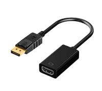 Adaptador dis.playport-4K Convertidor de vídeo | Transmisión de alta velocidad | Compatible con , tapón, tapa y carcasa resistente, conexiones doradas, conexión del monitor, instalación sencilla