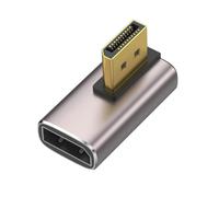 Adaptador DisplayPort 1.4 de ángulo recto 8K, convertidor de conector vertical macho a hembra chapado en oro para monitores y tarjetas