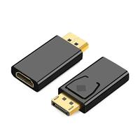 Adaptador DisplayPort 4K a HDMI, 2 unidades, chapado en oro, puerto de visualización unidireccional DP a HDMI, compatible con HP, HDTV, AMD, NVIDIA, Dell, GPU, proyector, PC, escritorio