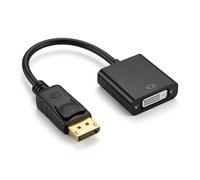 Adaptador DisplayPort a DVI - Conector DP de Oro a DVI, Cable de 15 cm, Compatible con Monitor, Proyector, Ordenador - Cable DVI DisplayPort para Lenovo, Dell, HP