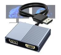 Adaptador DisplayPort a HDMI y DisplayPort, adaptador de monitor dual 4K a 60Hz, divisor de puerto DP a HDMI/pantalla extendida de 1 en 2 salidas, hub DisplayPort MST para computadora de escritorio