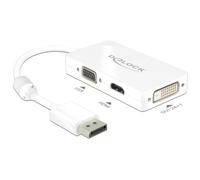 Adaptador DisplayPort a VG HDMI+DVI-D DeLOCK 0,16 m Blanco