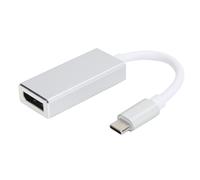 Adaptador DisplayPort elegante para dispositivos USB-C, la entrada USB-C aporta conectividad moderna a tu espacio de trabajo.