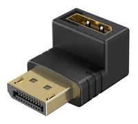 goobay Adaptador de ángulo DisplayPort 90 grados hacia arriba, 8K 144Hz, 4K 240Hz, DP 2.1, enchufe a toma para juegos para PC, monitor, tarjeta gráfica - 77129