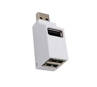 Adaptador divisor de 3 puertos USB 2.0 de múltiples puertos para laptop, coche, tablet, aire y dispositivos adicionales