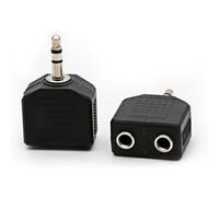 Adaptador divisor de audio estéreo de 3,5 mm a 2 conectores macho de 3,5 mm, cable conversor de auriculares 2 en 1 para dos auriculares.