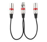 Adaptador divisor de audio y micrófono de 30 cm con conector XLR hembra a dos conectores macho para Canon (rojo)