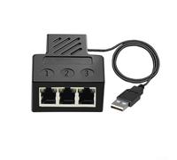 Adaptador divisor de cable de red Ethernet RJ45 de 1 a 3 para una conexión estable con cable, soporta múltiples dispositivos en una sola línea, carcasa de plástico con cable de 0,8 m