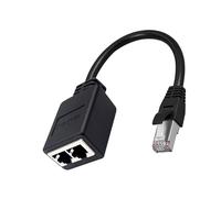 Adaptador divisor de cable de red RJ45, conector Ethernet de 1 macho a 2 hembras para una señal estable de alta velocidad en redes informáticas.