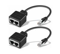 Adaptador divisor de cable Ethernet para dispositivos CAT5, CAT6, expansión de conexiones de red con puerto hembra doble, buen sonido, buen sonido,