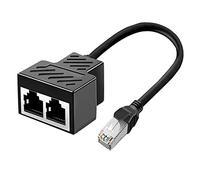 Adaptador de red divisor de cable Ethernet RJ45, divisor Ethernet de 1 a 2, adaptador de cable adecuado para Super Cat5, Cat5e, Cat6, Cat7 LAN Ethernet Socket Connector Adapter LAN Splitter (1 a 2