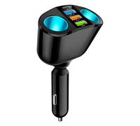 Adaptador divisor de coche - Cargador de expansión USB, diseño de puerto triple | Accesorio de coche giratorio de 360 ° con puertos tipo C y USB para teléfonos, dispositivos inteligentes, navegación
