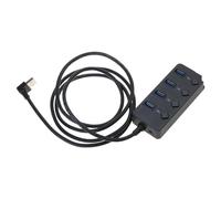 Adaptador divisor de datos USB 2.0 de 4 puertos con interruptores de alimentación individuales, conexión rápida, fácil conexión, convertidor USB