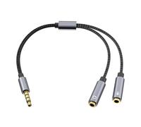 Adaptador divisor de micrófono para auriculares, cable de extensión USB C de 3,5 mm macho a doble cable hembra de 3,5 mm para portátiles de videojuegos macho
