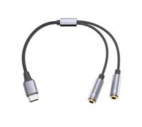 Adaptador divisor de micrófono para auriculares, cable de extensión USB C de 3,5 mm macho a doble cable hembra de 3,5 mm para portátiles de videojuegos macho