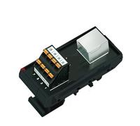 Adaptador divisor de montaje en riel DIN for tablero de distribución vertical RJ45 con bloque de terminales de resorte y conexión rápida RJ45 hembra(Horizontal)