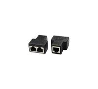 Adaptador divisor de red RJ45: 1 hembra a 2 hembras, conector LAN, compatible con el uso simultáneo de dos dispositivos en línea (1 par).