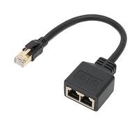 Adaptador divisor de red RJ45 de 1 a 2 puertos, 1 macho a 2 hembras LAN Ethernet Splitter Cable adaptador para todas las redes, hogares y oficinas, y todas las conexiones de banda ancha