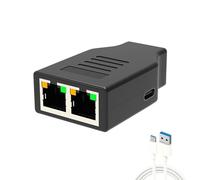 Adaptador divisor de red RJ45 de 100 m/1000 m para ampliar la conexión en hogares, oficinas y eventos temporales