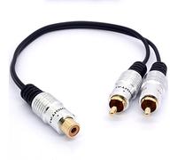 Adaptador divisor en Y 1 RCA hembra a 2 RCA macho, 25 cm, para amplificador de audio o subwoofer