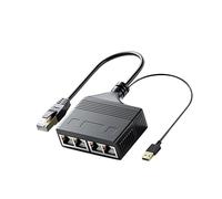 Adaptador divisor Ethernet, adaptador RJ45 de 1 a 4 zócalos, extensor de cable Ethernet, conector de enchufe