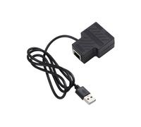 Adaptador Divisor Ethernet de 100 Mbps con Cable de Alimentación RJ45 LAN, Conmutador de Red de 1 Entrada y 2 Salidas para Enrutadores, PC y Redes.