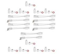 Adaptador Divisor Ethernet PoE de 5 Pares, inyector PoE Impermeable de 12 V CC para cámara IP, Compatible con IEEE 802.3af y con Transferencia de Datos a 10/100 Mbps, Compatible (Blanca)