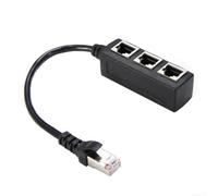 Adaptador divisor Ethernet RJ45 de 1 a 3 que soporta extensión de cable y red multidispositivo no concurrente