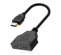 Adaptador Divisor HDMI 1 a 2, Divisor HDMI Macho a Doble Hembra 1080P, Cable Splitter para TV, Monitor, Proyector y Pantallas HD, Duplicador de Señal para Usar Dos Pantallas con un Solo Puerto
