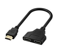 Adaptador Divisor HDMI 1 Entrada 2 Salidas 1080P @60Hz Full HD 3D, Splitter HDMI Macho a Doble Hembra para Televisores Monitores Proyectores Consolas Reproductores Multimedia Plug and Play