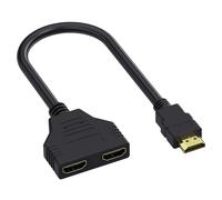 Adaptador Divisor HDMI 1080P, Cable Adaptador HDMI Macho a Hembra Dual de 1 a 2 Vías para HDTV, LED, Monitor LCD, Proyectores - Señal de Una Entrada, Dos Salidas, 30cm