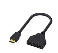 Adaptador Divisor HDMI,Cable Adaptador Macho a HDMI Hembra Dual de 1 a 2 Vías, Soporta Doble Puerto de Conmutación, No Admite el Uso Simultáneo