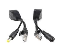 Adaptador divisor pasivo PoE Power Over Ethernet, 2 adaptadores PoE, cable divisor de inyector con conector CC de 5,5 x 2,1 mm, accesorios de 12 V