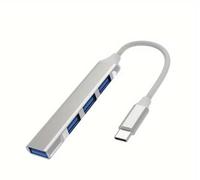 Adaptador divisor USB 3.0 de 4 puertos USB 3.0 compatible con Lenovo, Huawei, Xiaomi, MacBook Pro Air, tipo C, OTG Dock para laptop, tablet, PC (USB tipo C)