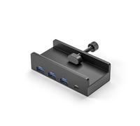 Adaptador divisor USB 3.0 HUBUSB3.0 de 4 puertos con fuente de alimentación, tipo clip, divisor múltiple, transmisión de datos de velocidad rápida, adaptador de base USB