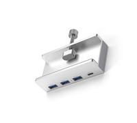 Adaptador divisor USB 3.0 HUBUSB3.0 de 4 puertos con fuente de alimentación, tipo clip, divisor múltiple, transmisión de datos de velocidad rápida, adaptador de base USB