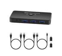 Adaptador Divisor USB 3.0 SA06 para 2 Computadoras, Impresora, 2 Entradas y 4 Salidas, Concentrador Compartido, Conmutador