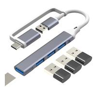 Adaptador divisor USB 3.0 USB C para iPhone 17, 16, 15 Pro Max para Apple y iPad, compatible con cable Samsung S26, portátil, multipuerto tipo C, doble estación de acoplamiento, adaptador de